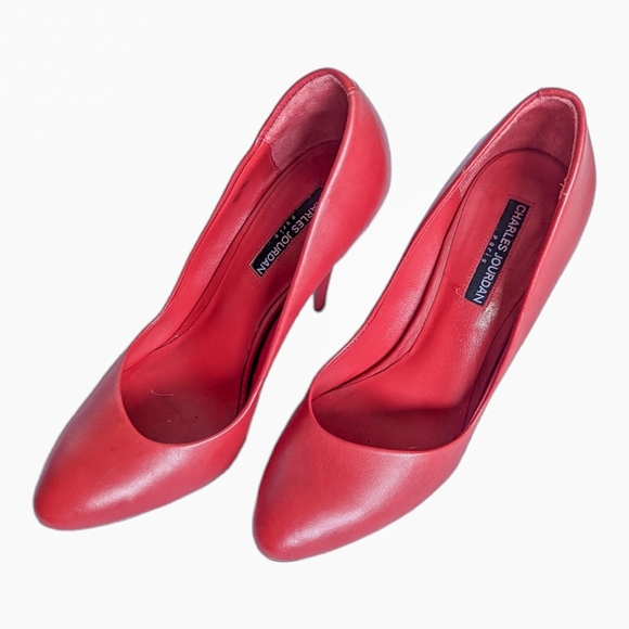 Charles Jourdan Shoes - CHARLES JOURDAN PARIS Red Fairy Pointy Toe Leather Stiletto Pumps Size 8